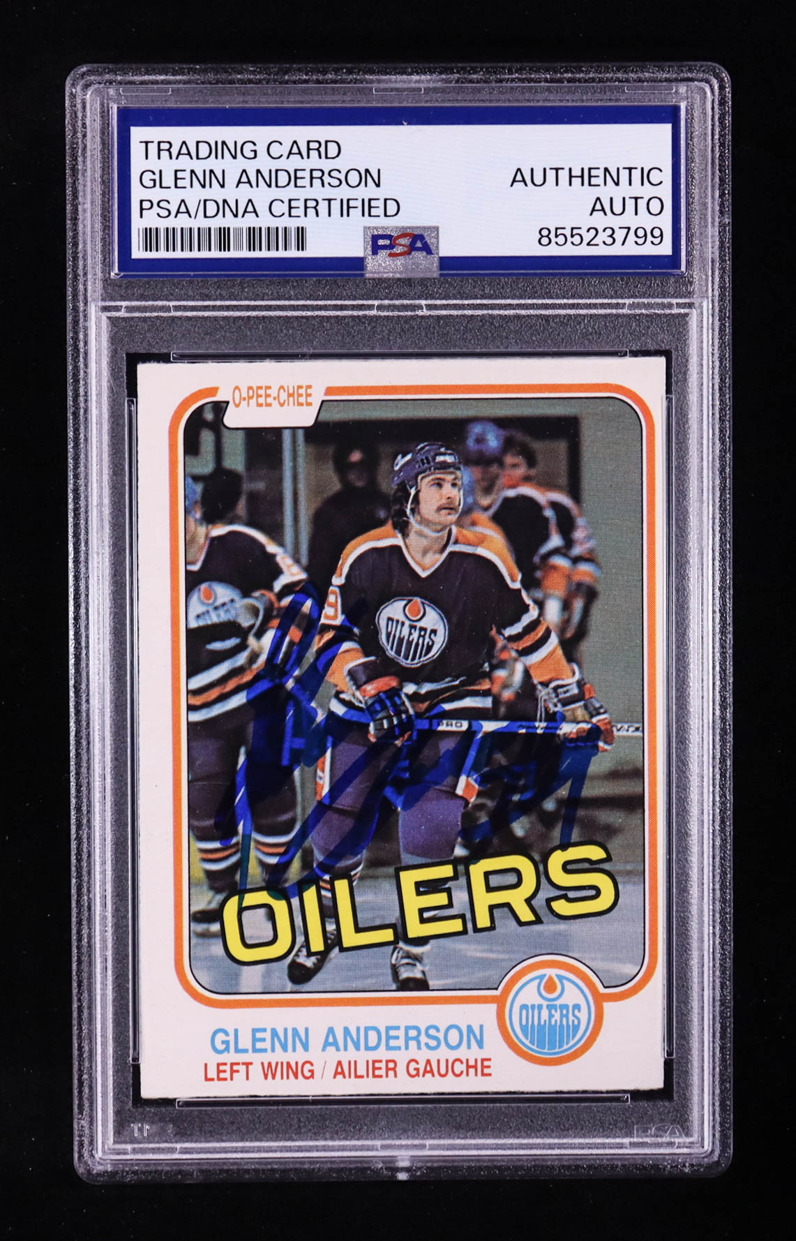 Glenn Anderson Signed 1981-82 O-Pee-Chee #108 RC (PSA) at PristineAuction.com Glenn Anderson Signed 1981-82 O-Pee-Chee #108 RC (PSA) at PristineAuction.com
