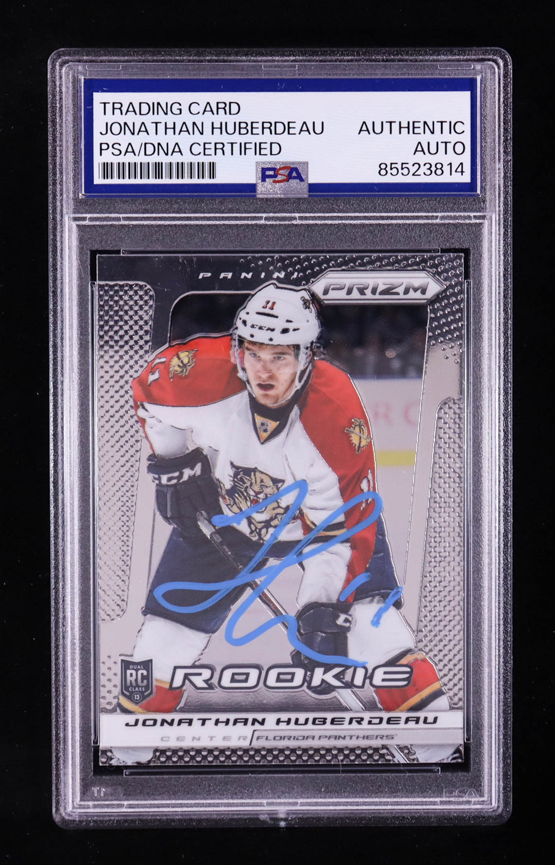 Jonathan Huberdeau Signed 2013-14 Panini Prizm #243 RC (PSA) at PristineAuction.com Jonathan Huberdeau Signed 2013-14 Panini Prizm #243 RC (PSA) at PristineAuction.com