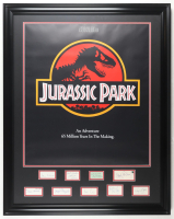 "Jurassic Park" Custom Framed Cut Display with Movie Poster Signed by (9) with (Beckett) at PristineAuction.com