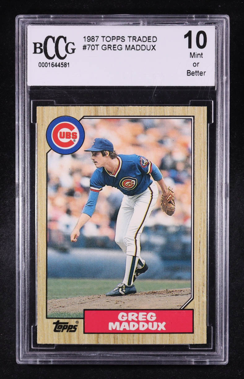 Greg Maddux 1987 Topps Traded #70T XRC (BCCG 10) at PristineAuction.com Greg Maddux 1987 Topps Traded #70T XRC (BCCG 10) at PristineAuction.com