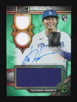 Yoshinobu Yamamoto 2024 Topps Triple Threads Autograph Relics Emerald #RAR-YY RC #19/50 at PristineAuction.com