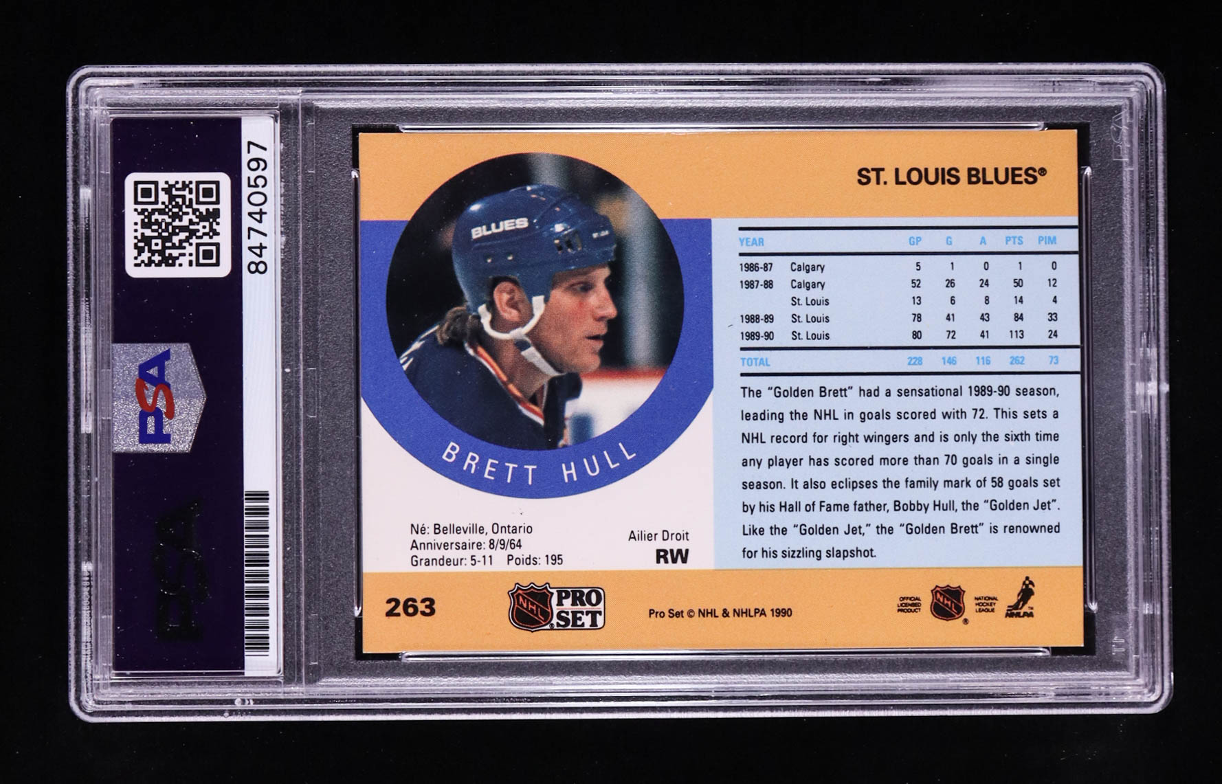 Brett Hull Signed 1990-91 Pro Set #263 (PSA | Auto 10) at PristineAuction.com Brett Hull Signed 1990-91 Pro Set #263 (PSA | Auto 10) at PristineAuction.com