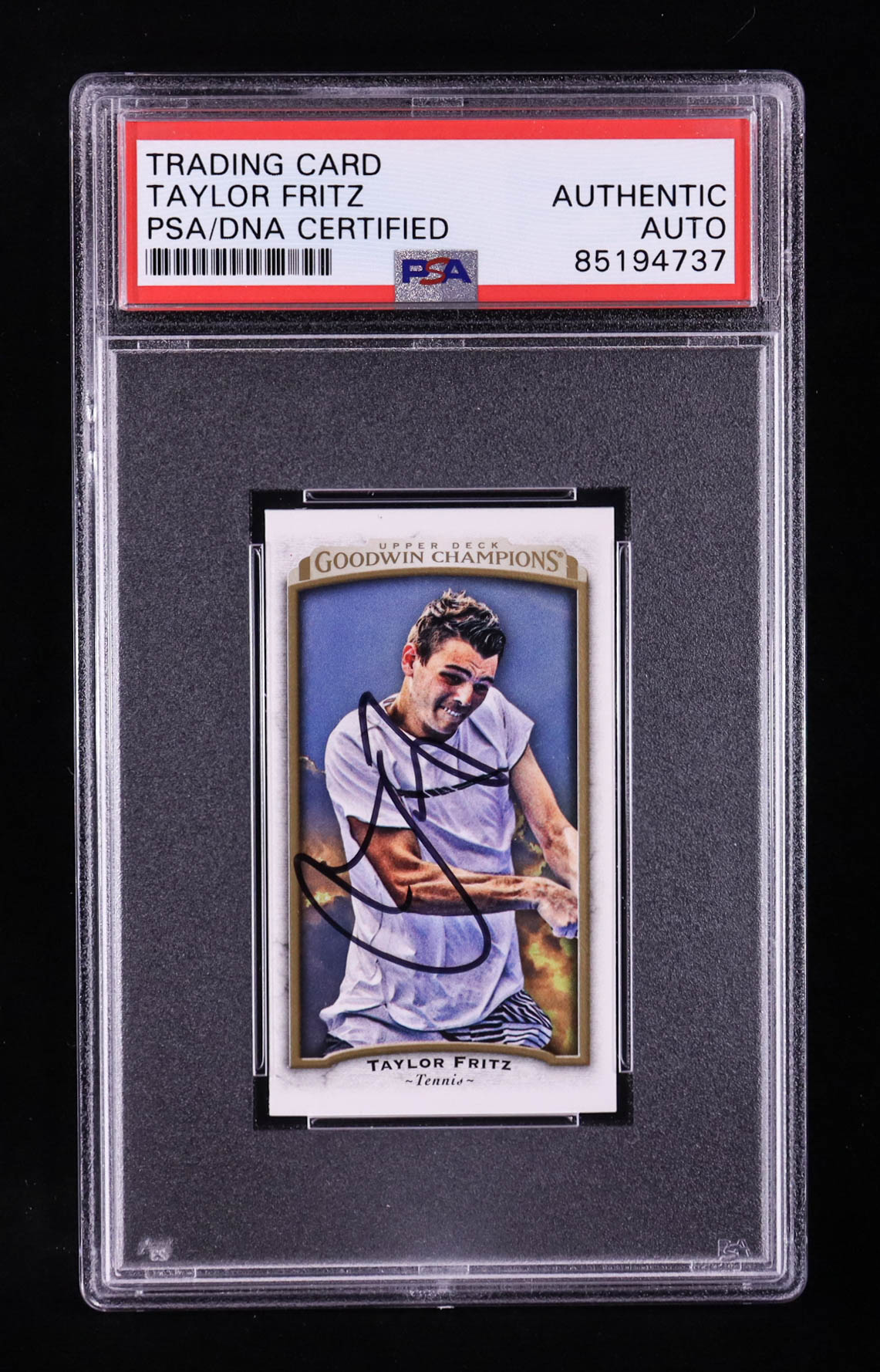 Taylor Fritz Signed 2017 Upper Deck Goodwin Champions Mini #84 (PSA) at PristineAuction.com Taylor Fritz Signed 2017 Upper Deck Goodwin Champions Mini #84 (PSA) at PristineAuction.com