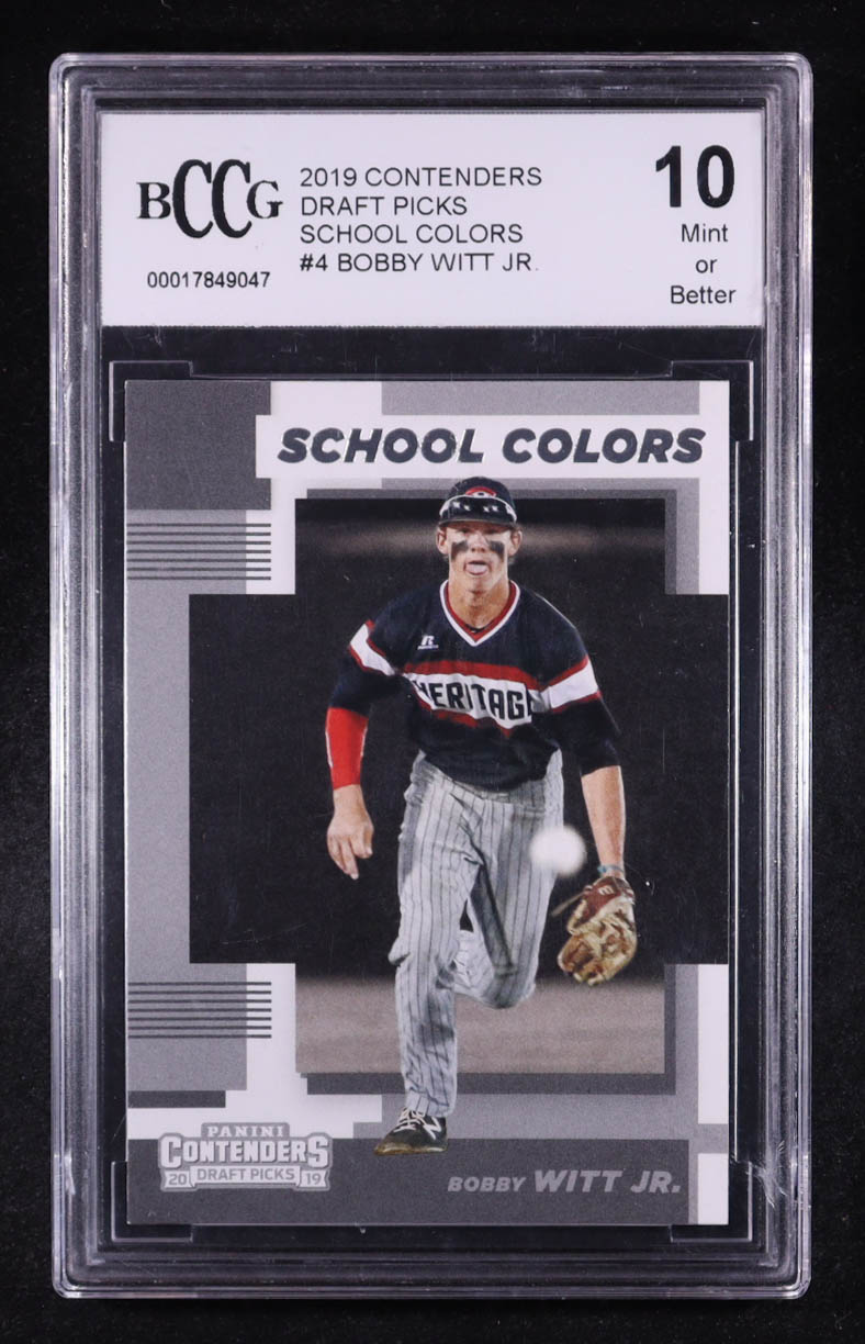 Bobby Witt Jr. 2019 Panini Contenders Draft Picks School Colors #4 (BCCG 10) at PristineAuction.com Bobby Witt Jr. 2019 Panini Contenders Draft Picks School Colors #4 (BCCG 10) at PristineAuction.com