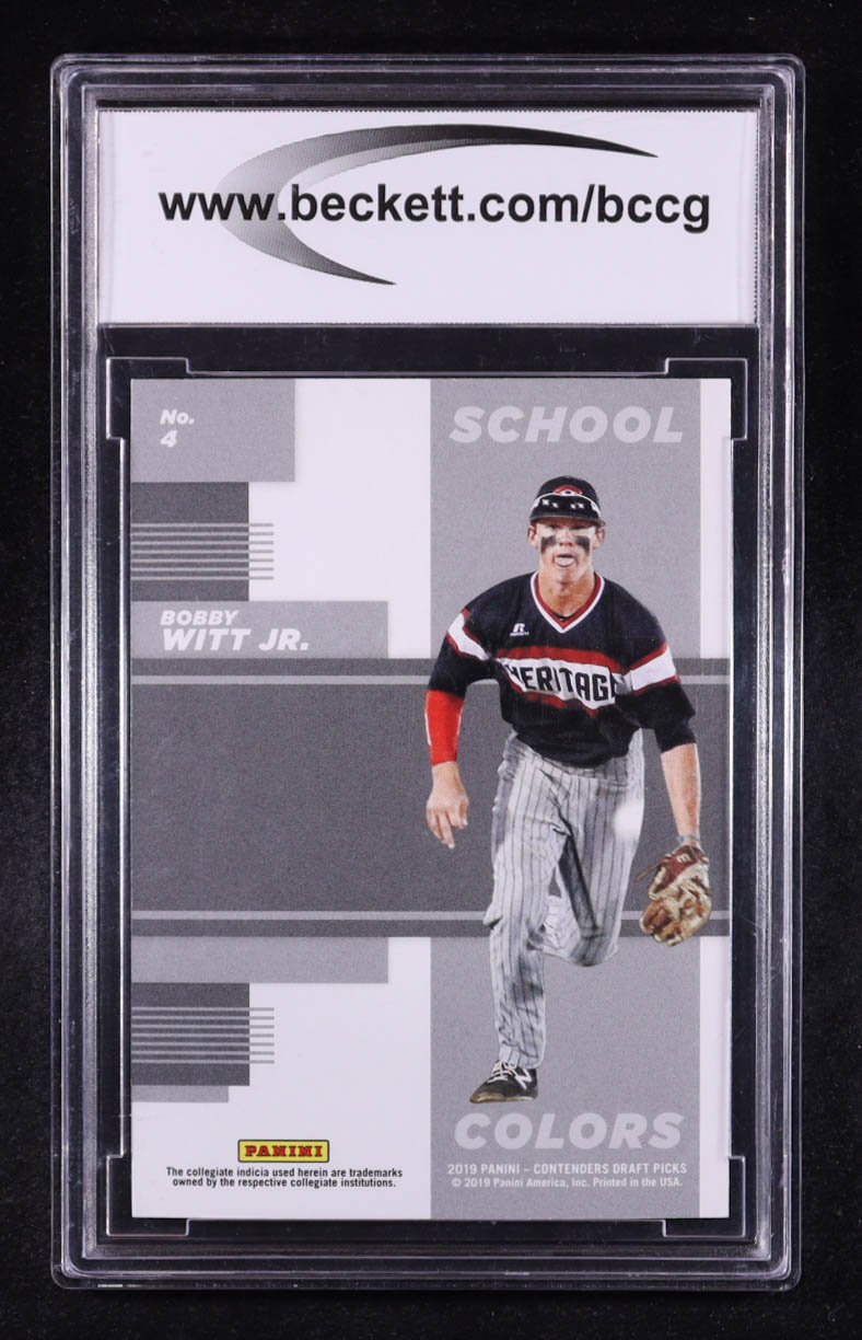 Bobby Witt Jr. 2019 Panini Contenders Draft Picks School Colors #4 (BCCG 10) at PristineAuction.com Bobby Witt Jr. 2019 Panini Contenders Draft Picks School Colors #4 (BCCG 10) at PristineAuction.com