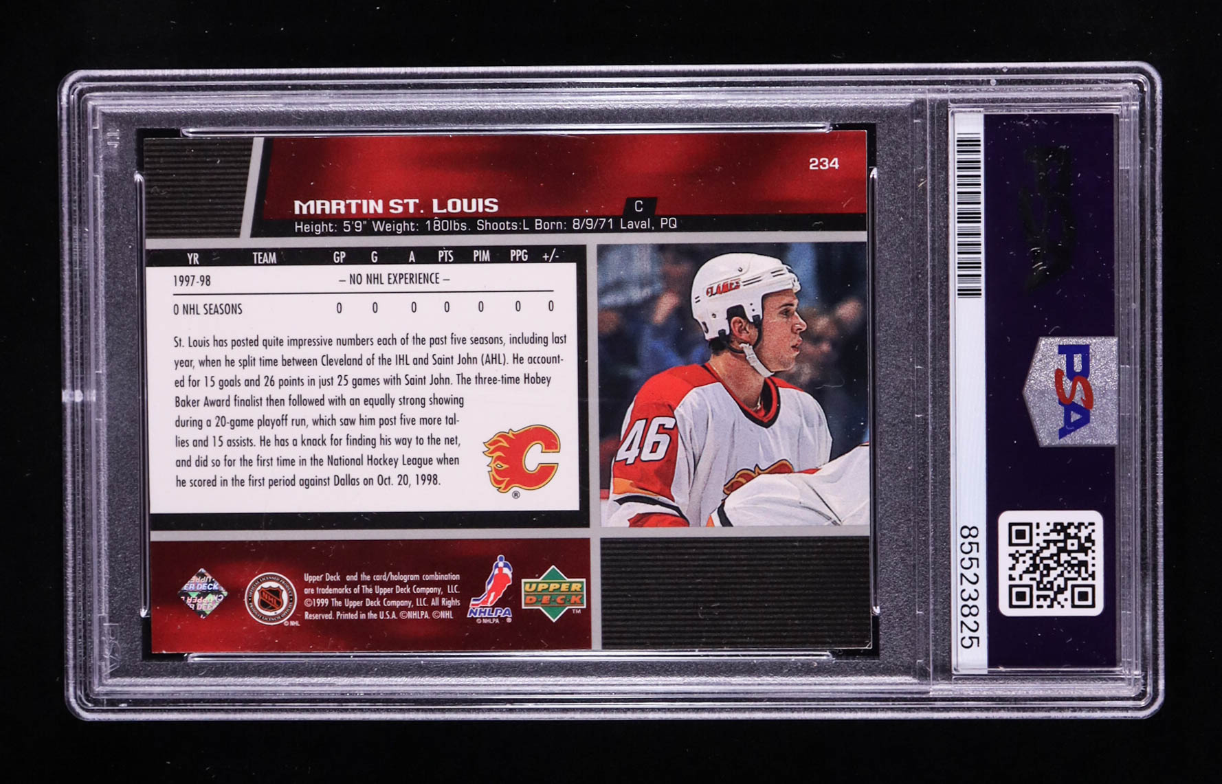 Martin St. Louis Signed 1998-99 Upper Deck Gold Reserve #234 RC (PSA) at PristineAuction.com Martin St. Louis Signed 1998-99 Upper Deck Gold Reserve #234 RC (PSA) at PristineAuction.com