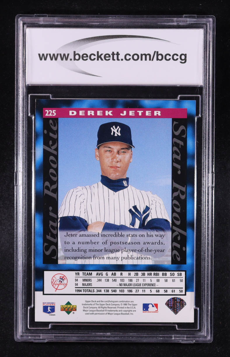 Derek Jeter 1995 Upper Deck #225 RC (BCCG 10) at PristineAuction.com Derek Jeter 1995 Upper Deck #225 RC (BCCG 10) at PristineAuction.com