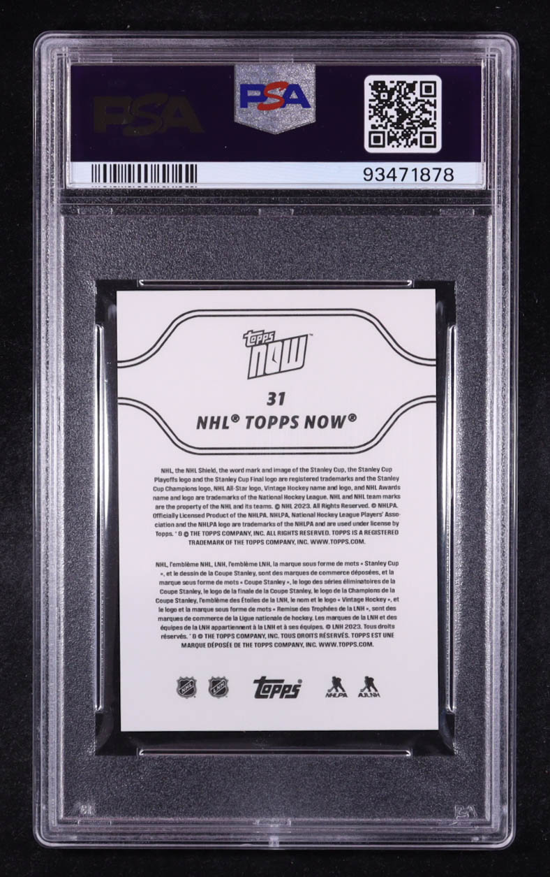 Connor Bedard 2023-24 Topps Now Stickers #31 RC (PSA 10) at PristineAuction.com Connor Bedard 2023-24 Topps Now Stickers #31 RC (PSA 10) at PristineAuction.com