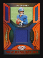 Jaxson Dart 2025 Panini Certified Mirror New Generation Jerseys Mirror Orange #NGJ-JBE RC #045/249 at PristineAuction.com