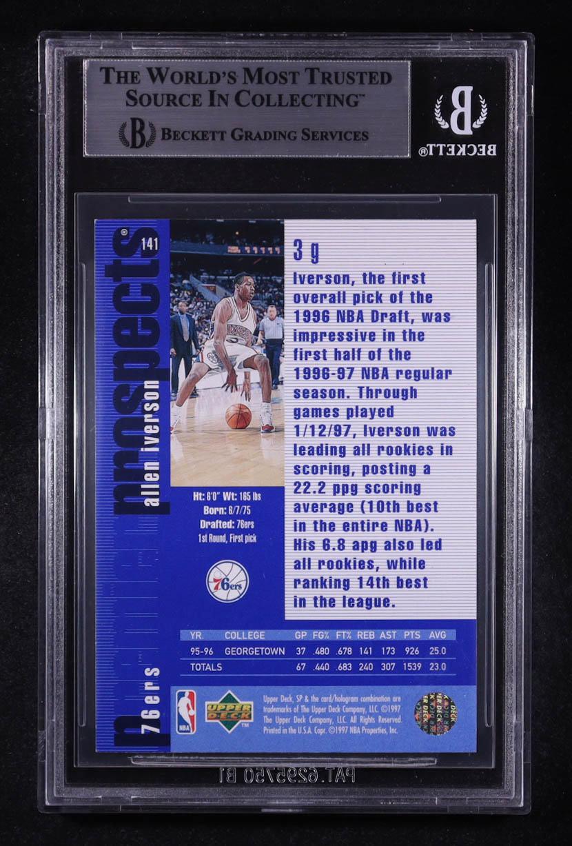 Allen Iverson Signed 1996-97 SP #141 RC (BGS) at PristineAuction.com Allen Iverson Signed 1996-97 SP #141 RC (BGS) at PristineAuction.com