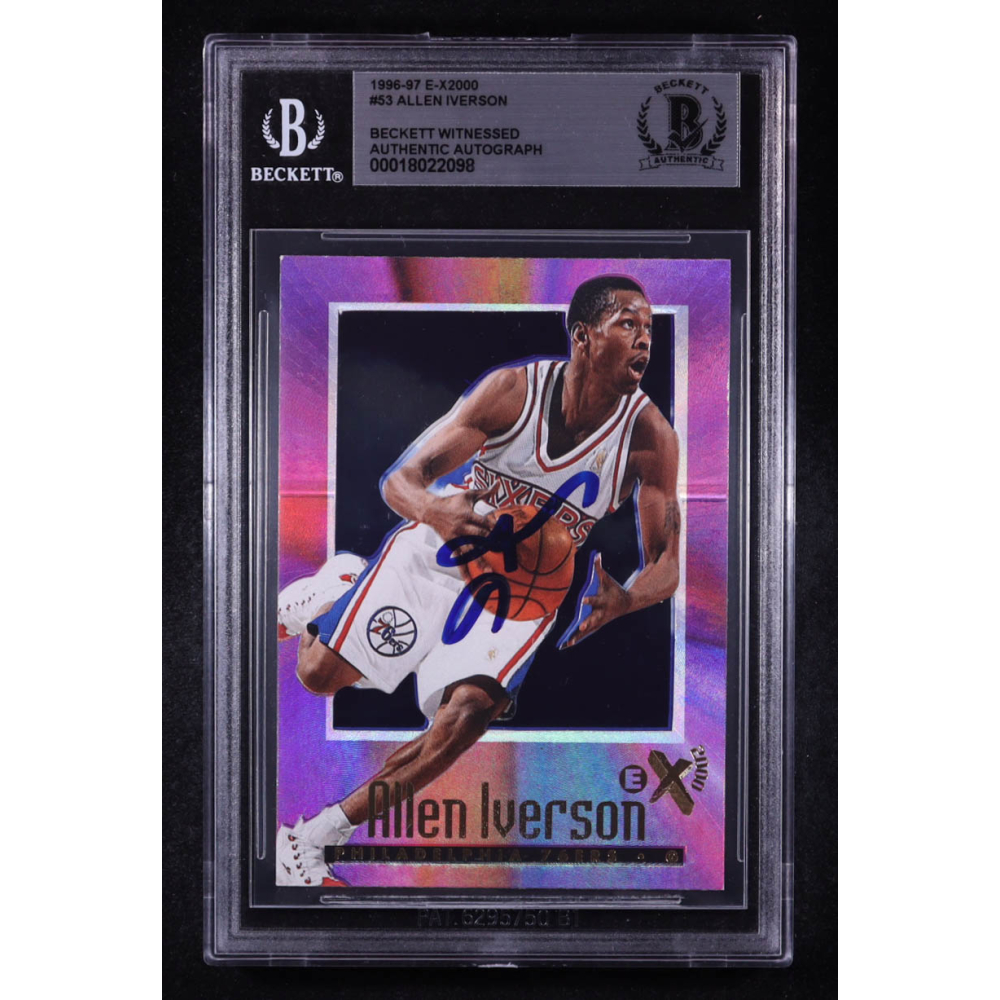 Allen Iverson Signed 1996-97 E-X2000 #53 RC (BGS) at PristineAuction.com