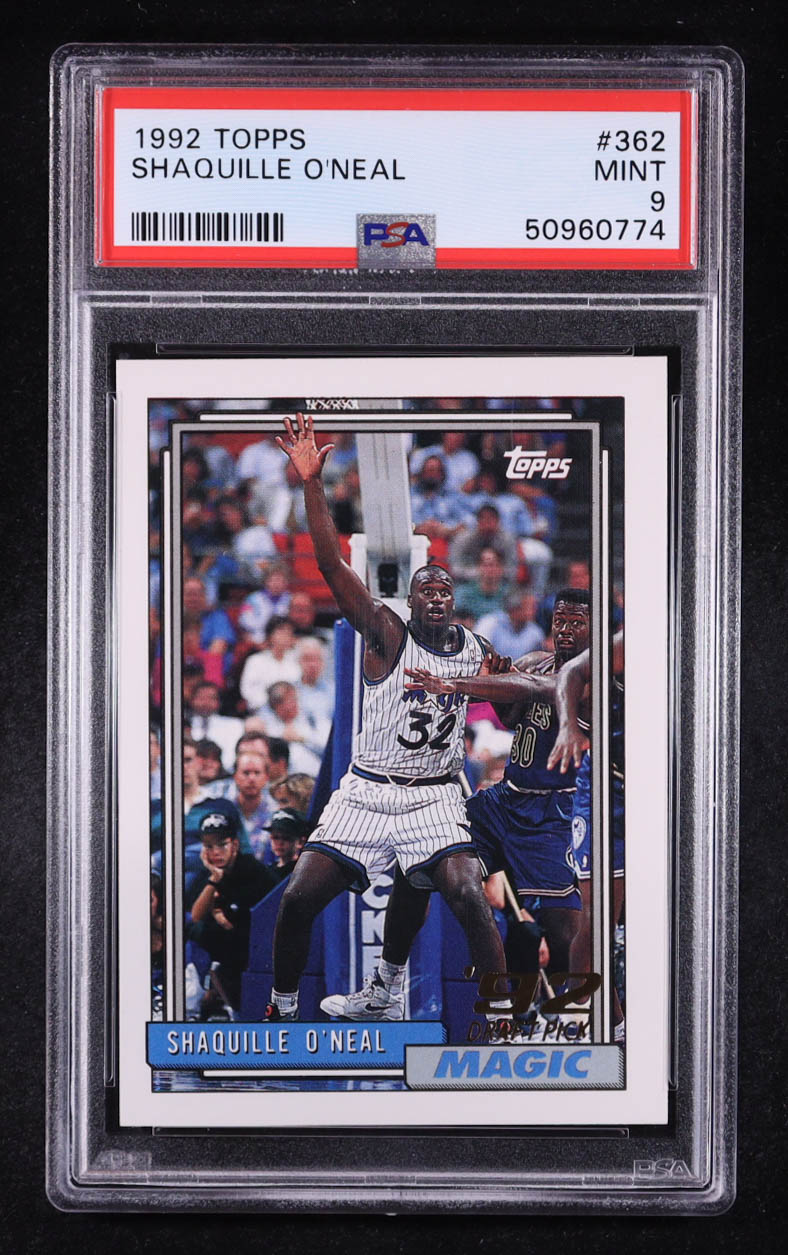 Shaquille O'Neal 1992-93 Topps #362 RC (PSA 9) at PristineAuction.com Shaquille O'Neal 1992-93 Topps #362 RC (PSA 9) at PristineAuction.com