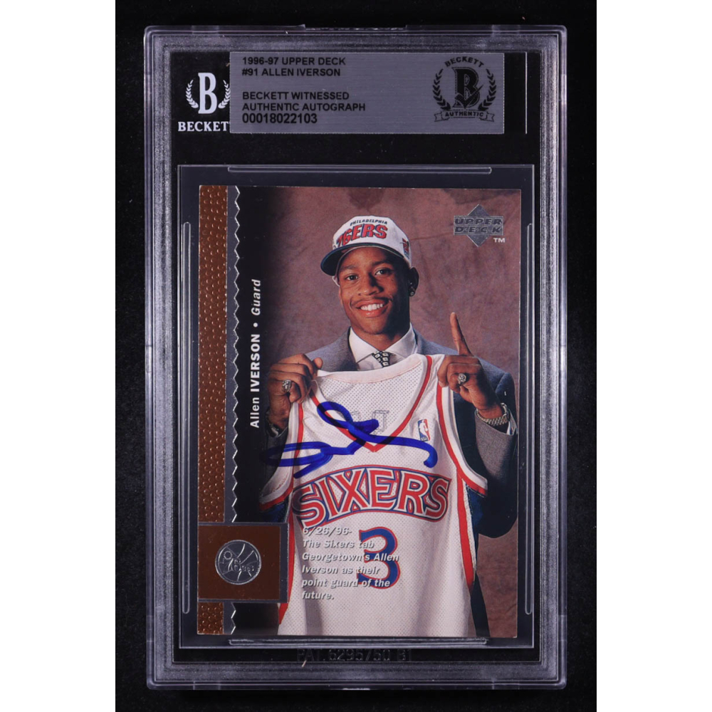 Allen Iverson Signed 1996-97 Upper Deck #91 RC (BGS) at PristineAuction.com