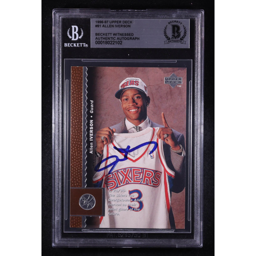 Allen Iverson Signed 1996-97 Upper Deck #91 RC (BGS) at PristineAuction.com