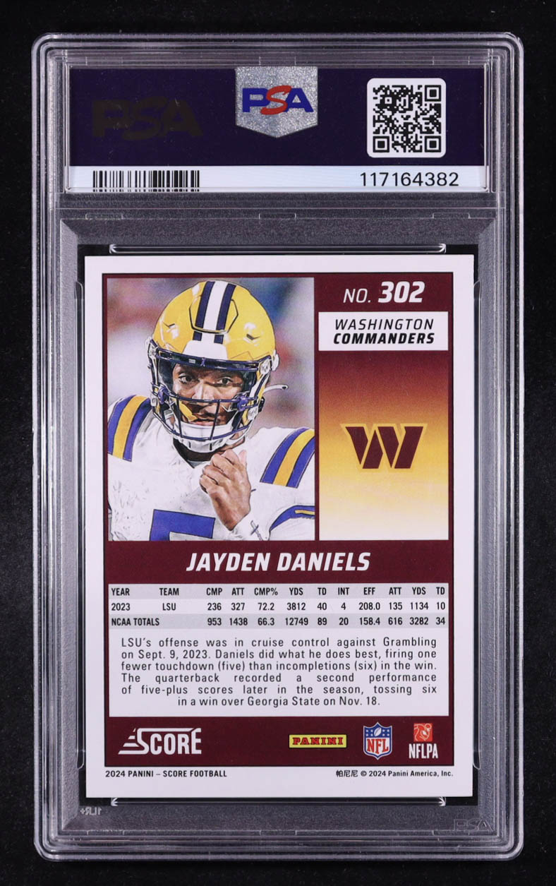Jayden Daniels 2024 Score #302 RC (PSA 10) at PristineAuction.com Jayden Daniels 2024 Score #302 RC (PSA 10) at PristineAuction.com