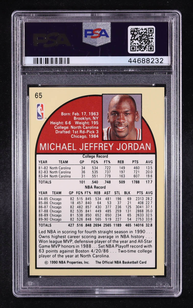 Michael Jordan 1990-91 Hoops #65 (PSA 9) at PristineAuction.com Michael Jordan 1990-91 Hoops #65 (PSA 9) at PristineAuction.com