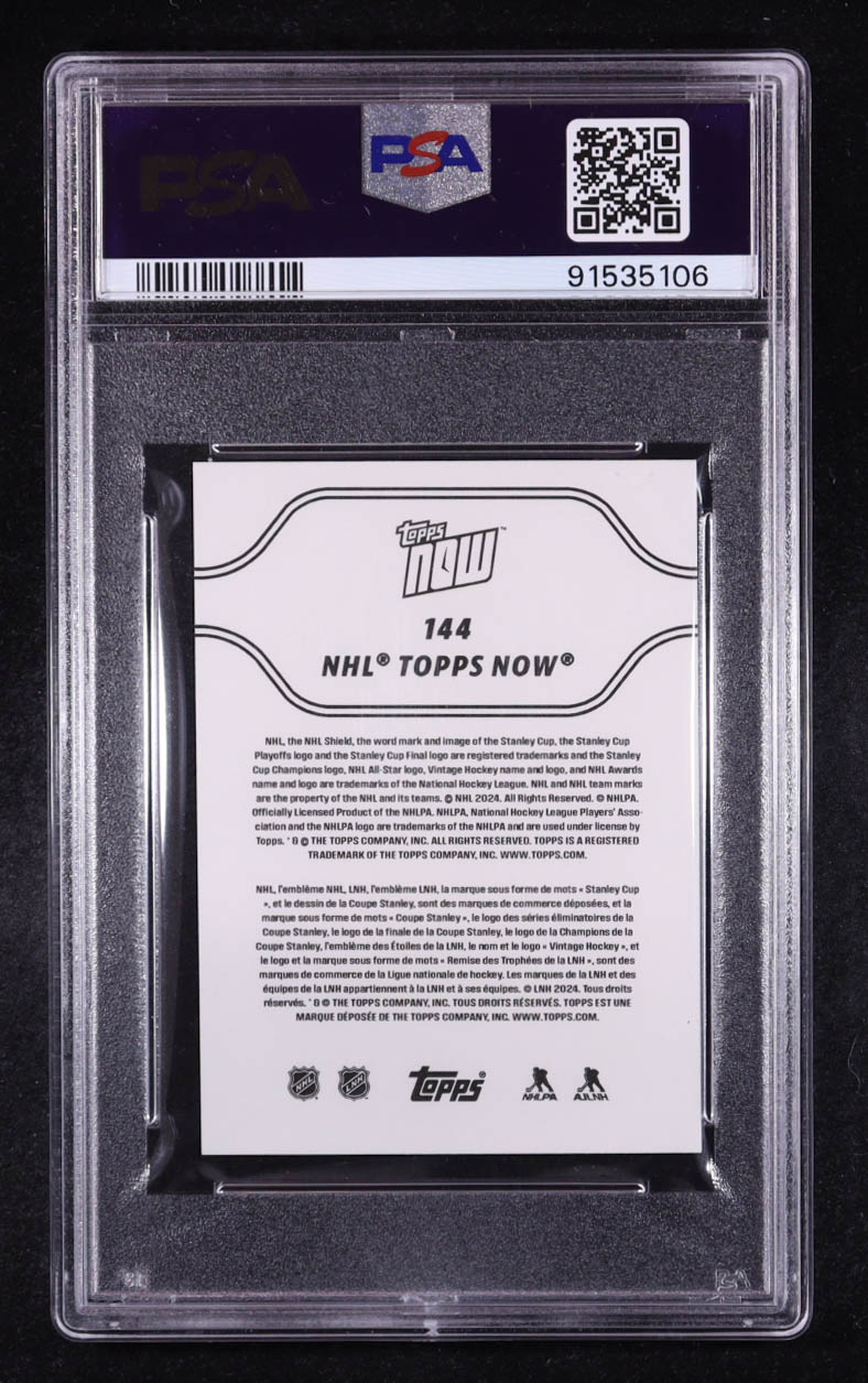 Connor Bedard 2023-24 Topps Now Stickers #144 RC (PSA 10) at PristineAuction.com Connor Bedard 2023-24 Topps Now Stickers #144 RC (PSA 10) at PristineAuction.com