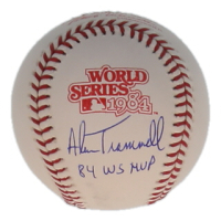 Alan Trammell Signed 1984 World Series Logo Baseball Inscribed "84 WS MVP" (JSA) at PristineAuction.com
