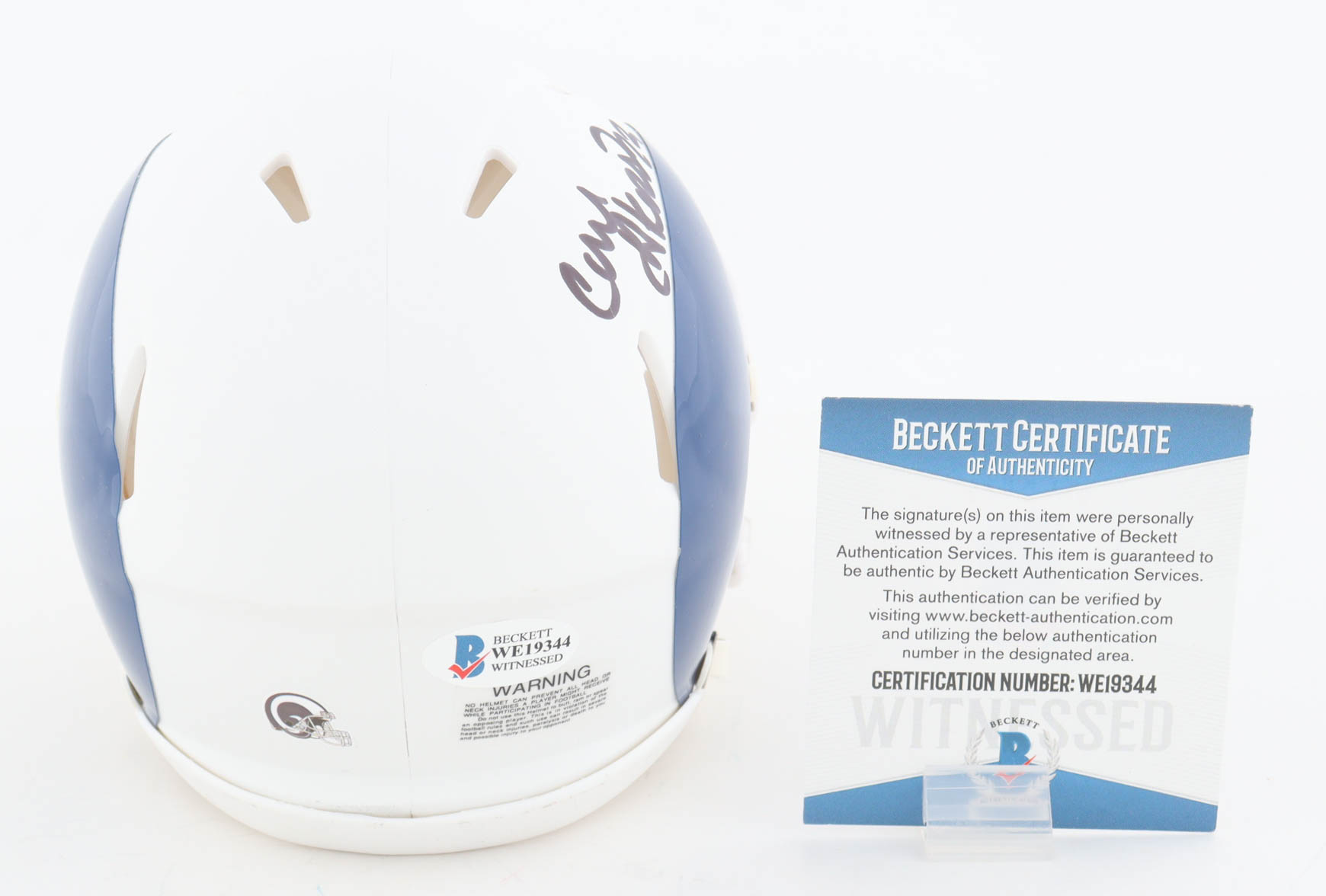 Cam Akers Signed Rams Amp Alternate Speed Mini Helmet (Beckett) at PristineAuction.com Cam Akers Signed Rams Amp Alternate Speed Mini Helmet (Beckett) at PristineAuction.com