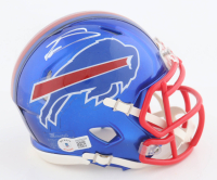 Stefon Diggs Signed Bills Flash Alternate Speed Mini Helmet (Beckett) at PristineAuction.com