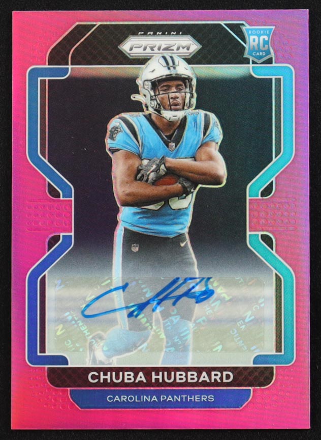Chuba Hubbard 2021 Panini Prizm Rookie Autographs Prizms Pink #355 RC at PristineAuction.com Chuba Hubbard 2021 Panini Prizm Rookie Autographs Prizms Pink #355 RC at PristineAuction.com