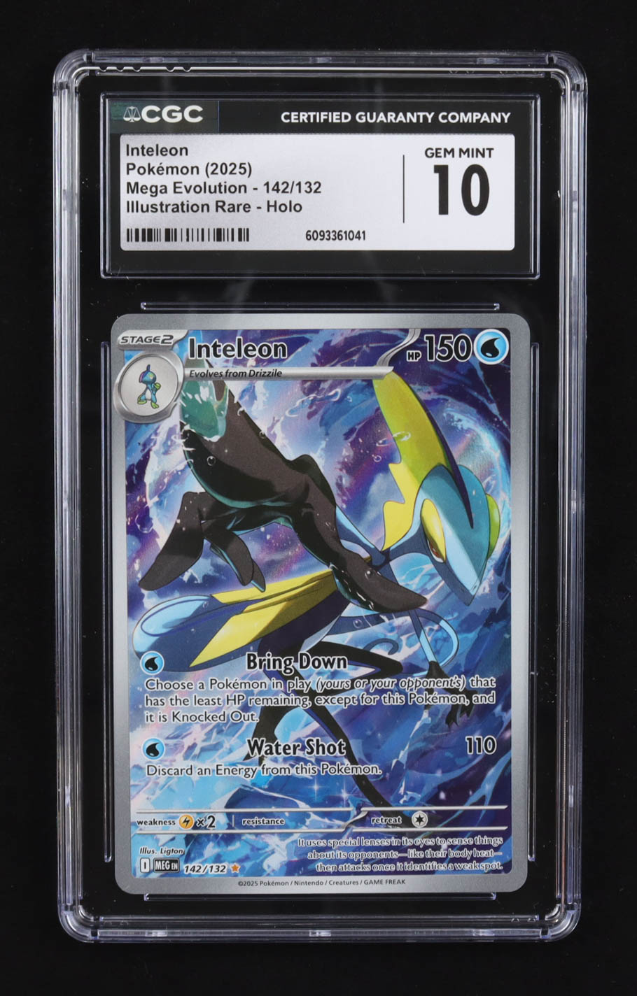 Inteleon 2025 Pokemon TCG Mega Evolution #142 (CGC 10) at PristineAuction.com Inteleon 2025 Pokemon TCG Mega Evolution #142 (CGC 10) at PristineAuction.com