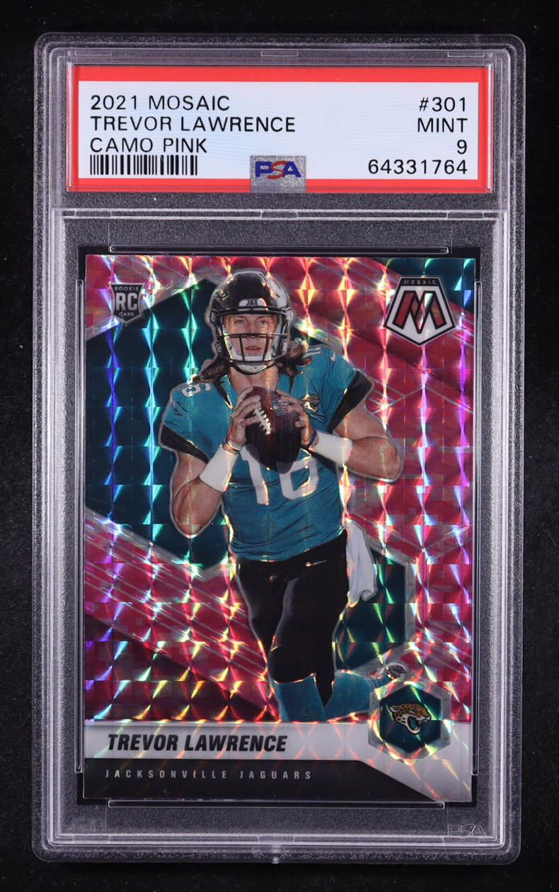 Trevor Lawrence 2021 Panini Mosaic Mosaic Camo Pink #301 RC (PSA 9) at PristineAuction.com Trevor Lawrence 2021 Panini Mosaic Mosaic Camo Pink #301 RC (PSA 9) at PristineAuction.com