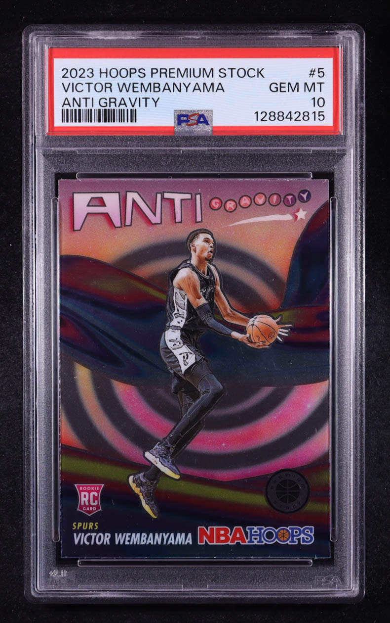 Victor Wembanyama 2023-24 Hoops Premium Stock Anti Gravity #5 RC (PSA 10) at PristineAuction.com Victor Wembanyama 2023-24 Hoops Premium Stock Anti Gravity #5 RC (PSA 10) at PristineAuction.com