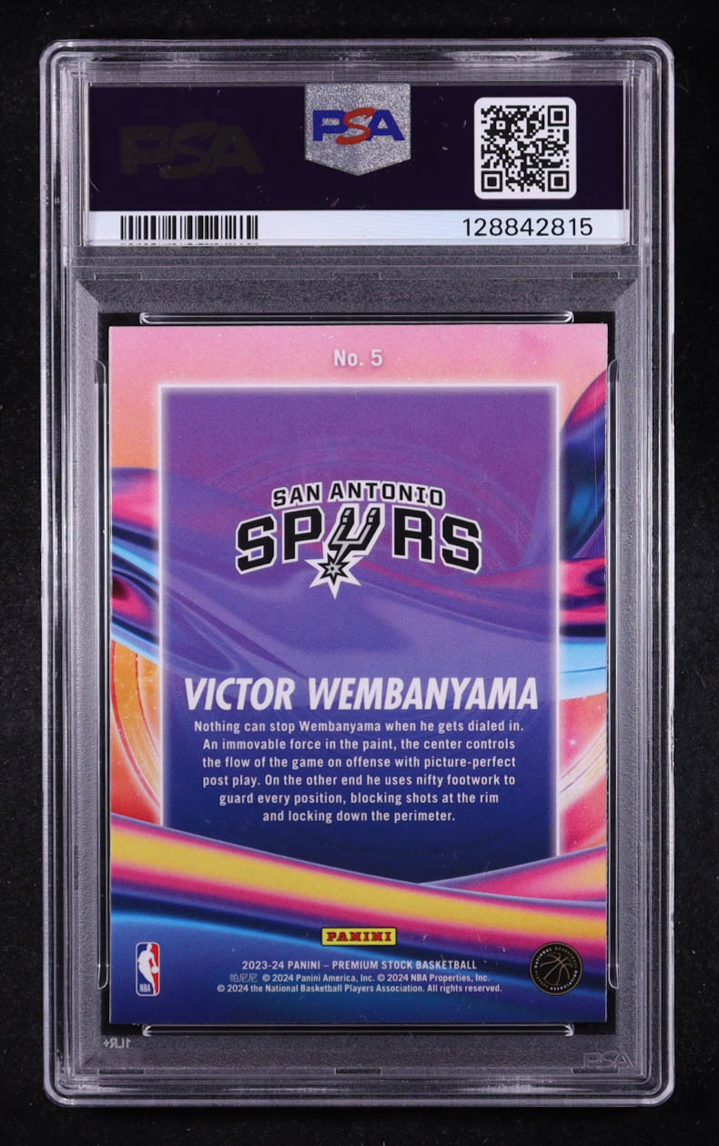 Victor Wembanyama 2023-24 Hoops Premium Stock Anti Gravity #5 RC (PSA 10) at PristineAuction.com Victor Wembanyama 2023-24 Hoops Premium Stock Anti Gravity #5 RC (PSA 10) at PristineAuction.com