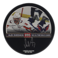 Alexander Ovechkin Signed Capitals "Goal 895" Logo Hockey Puck (Fanatics) at PristineAuction.com