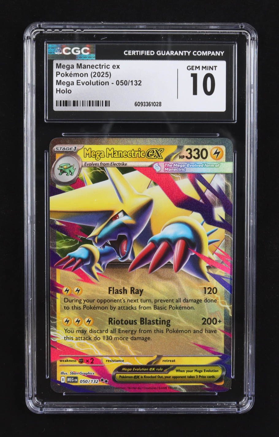 Mega Manectric ex 2025 Pokemon TCG Mega Evolution #050 (CGC 10) at PristineAuction.com Mega Manectric ex 2025 Pokemon TCG Mega Evolution #050 (CGC 10) at PristineAuction.com