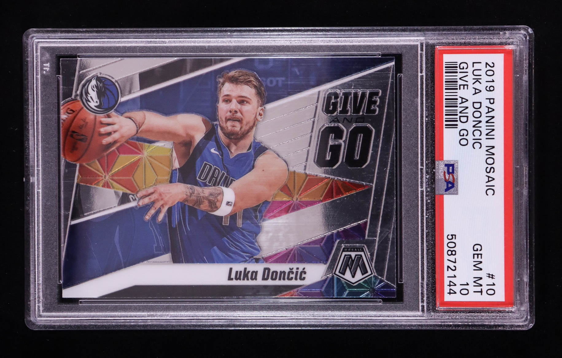 Luka Doncic 2019-20 Panini Mosaic Give and Go #10 (PSA 10) at PristineAuction.com Luka Doncic 2019-20 Panini Mosaic Give and Go #10 (PSA 10) at PristineAuction.com