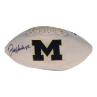 Jim Harbough Signed Michigan Wolverines Logo Football (Fanatics) at PristineAuction.com