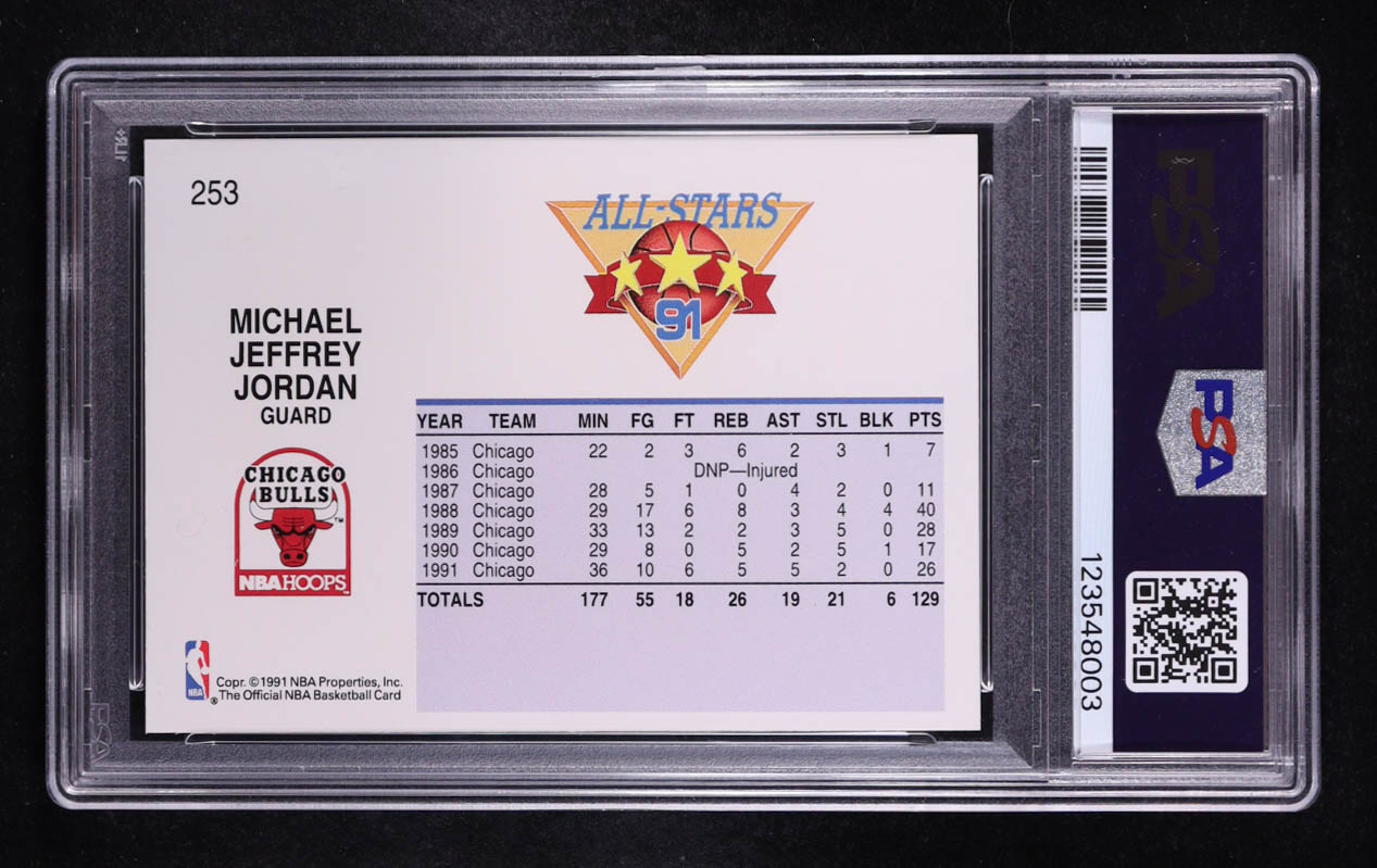 Michael Jordan 1991-92 Hoops #253 AS (PSA 6) at PristineAuction.com Michael Jordan 1991-92 Hoops #253 AS (PSA 6) at PristineAuction.com