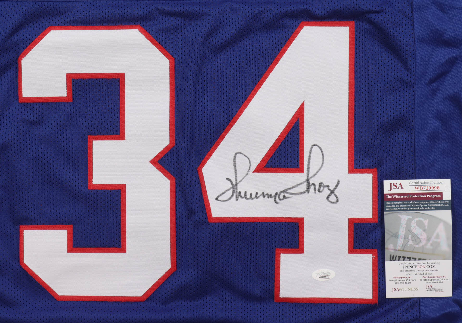 Thurman Thomas Signed Jersey (JSA) at PristineAuction.com Thurman Thomas Signed Jersey (JSA) at PristineAuction.com