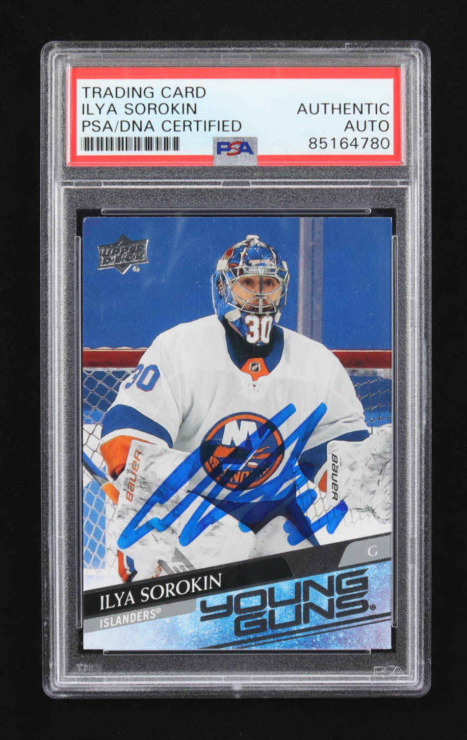 Ilya Sorokin Signed 2020-21 Upper Deck #461 YG RC (PSA) at PristineAuction.com Ilya Sorokin Signed 2020-21 Upper Deck #461 YG RC (PSA) at PristineAuction.com