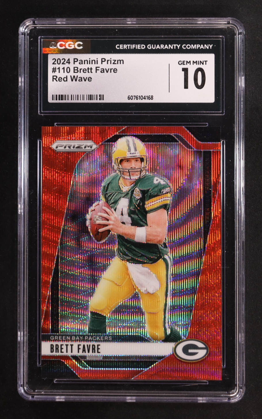 Brett Favre 2024 Panini Prizm Prizms Red Wave #110 #039/149 (CGC 10) at PristineAuction.com Brett Favre 2024 Panini Prizm Prizms Red Wave #110 #039/149 (CGC 10) at PristineAuction.com