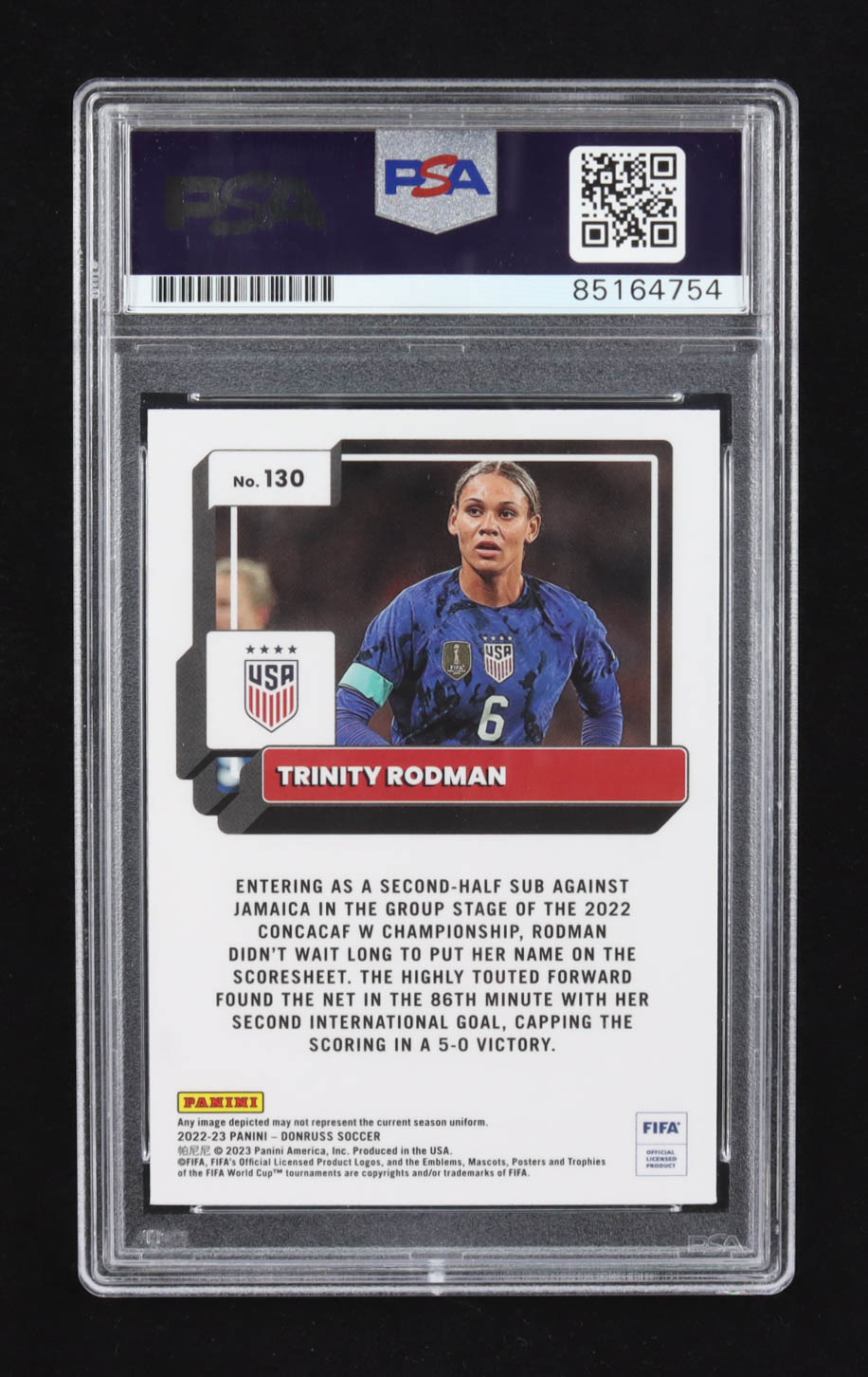 Trinity Rodman Signed 2022-23 Donruss Optic #130 (PSA) at PristineAuction.com Trinity Rodman Signed 2022-23 Donruss Optic #130 (PSA) at PristineAuction.com