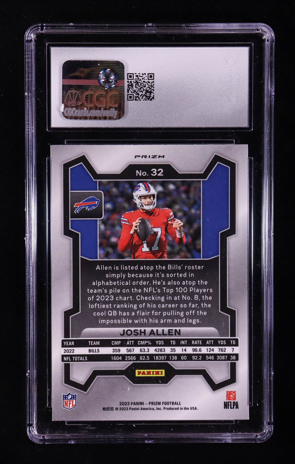 Josh Allen 2023 Panini Prizm Prizms Green #32 (CGC 10) at PristineAuction.com Josh Allen 2023 Panini Prizm Prizms Green #32 (CGC 10) at PristineAuction.com