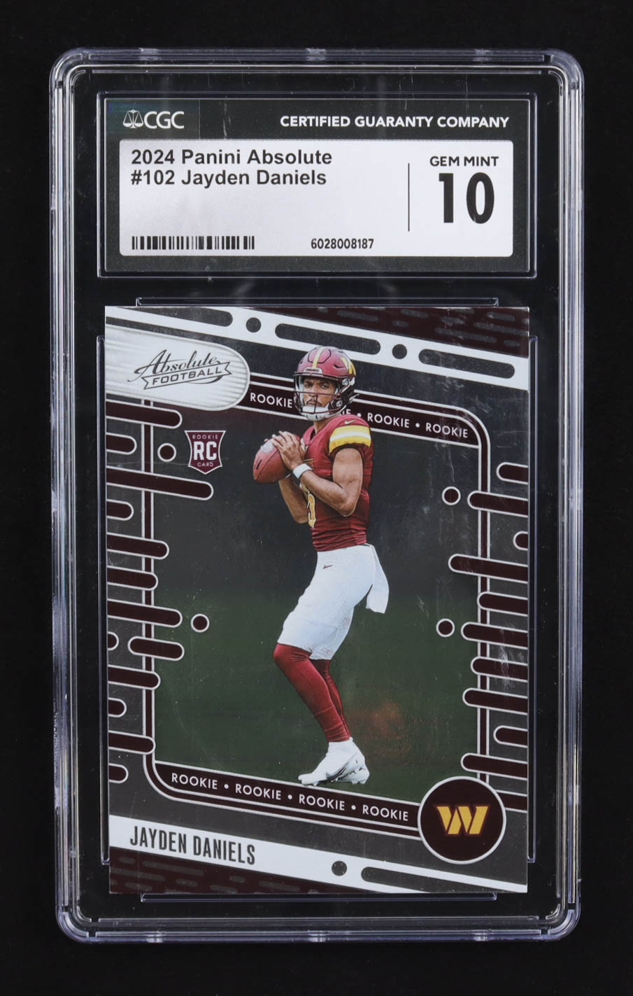 Jayden Daniels 2024 Panini Absolute Red #102 RC (CGC 10) at PristineAuction.com Jayden Daniels 2024 Panini Absolute Red #102 RC (CGC 10) at PristineAuction.com