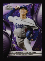 Yoshinobu Yamamoto 2025 Topps Chrome Black Purple Mini-Diamond Refractors #64 #49/75 at PristineAuction.com
