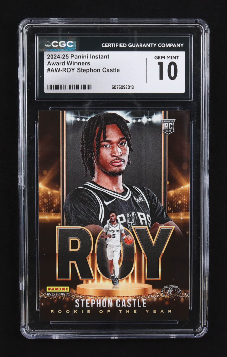 Stephon Castle 2024-25 Panini Instant Award Winners #AW-ROY RC #1/1207 (CGC 10) at PristineAuction.com Stephon Castle 2024-25 Panini Instant Award Winners #AW-ROY RC #1/1207 (CGC 10) at PristineAuction.com