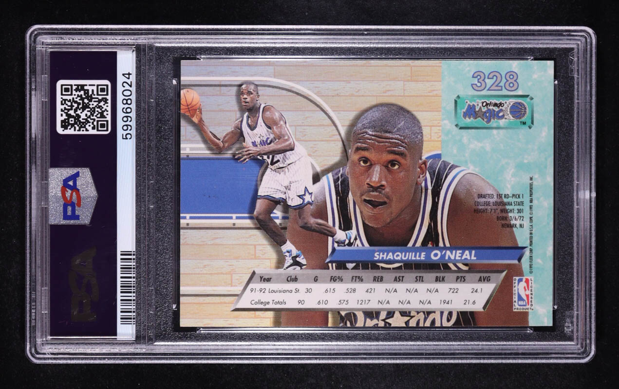 Shaquille O'Neal 1992-93 Ultra #328 RC (PSA 9) at PristineAuction.com Shaquille O'Neal 1992-93 Ultra #328 RC (PSA 9) at PristineAuction.com