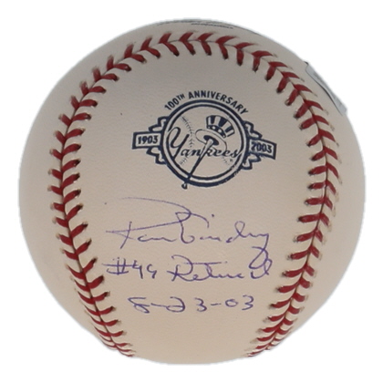 Ron Guidry Signed LE OML Baseball Inscribed "#49 Retired 8/23/03" (Beckett) at PristineAuction.com Ron Guidry Signed LE OML Baseball Inscribed "#49 Retired 8/23/03" (Beckett) at PristineAuction.com
