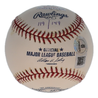 Ron Guidry Signed LE OML Baseball Inscribed "#49 Retired 8/23/03" (Beckett) at PristineAuction.com Ron Guidry Signed LE OML Baseball Inscribed "#49 Retired 8/23/03" (Beckett) at PristineAuction.com