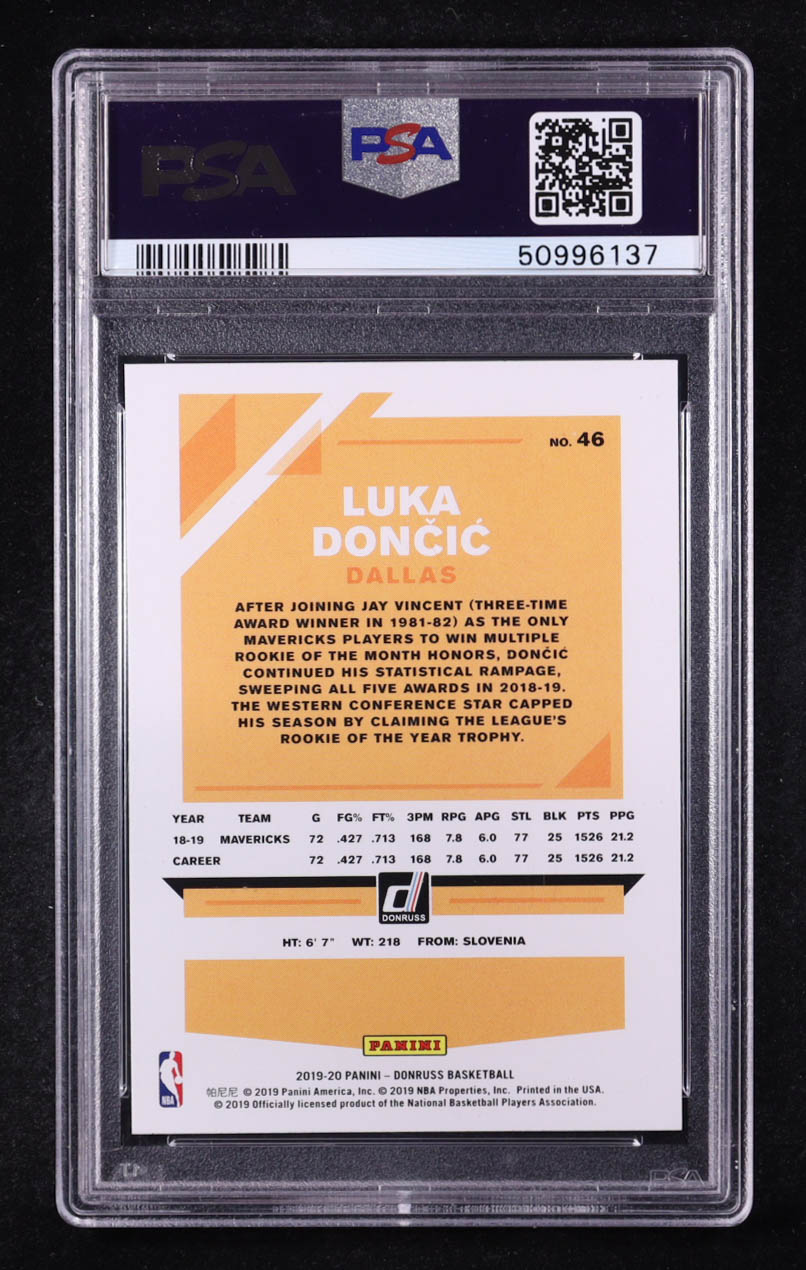 Luka Doncic 2019-20 Panini Donruss #46 (PSA 9) at PristineAuction.com Luka Doncic 2019-20 Panini Donruss #46 (PSA 9) at PristineAuction.com