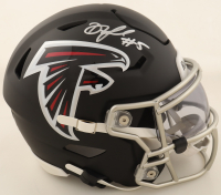 Drake London Signed Falcons Mid-Size SpeedFlex Helmet With Visor (Fanatics) at PristineAuction.com