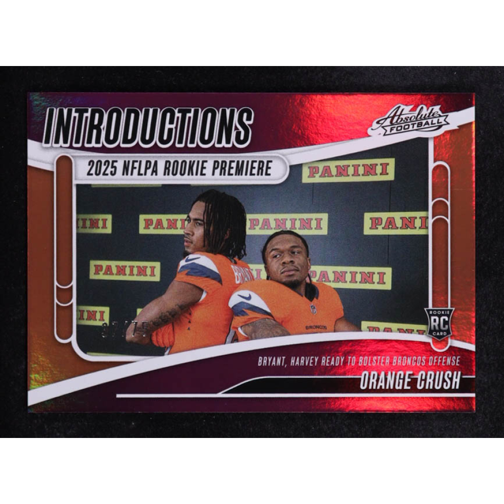 Pat Bryant / RJ Harvey 2025 Absolute Introductions Spectrum Orange #4 #37/75 Orange Crush RC at PristineAuction.com