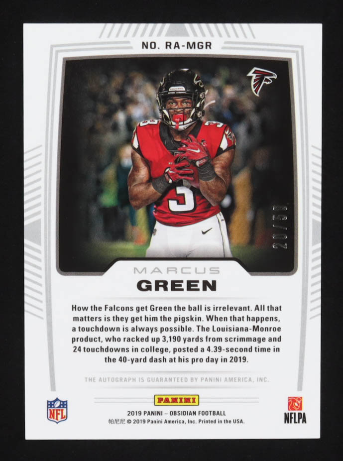 Marcus Green 2019 Panini Obsidian Electric Etch Green #RA-MGR RC #20/50 at PristineAuction.com Marcus Green 2019 Panini Obsidian Electric Etch Green #RA-MGR RC #20/50 at PristineAuction.com