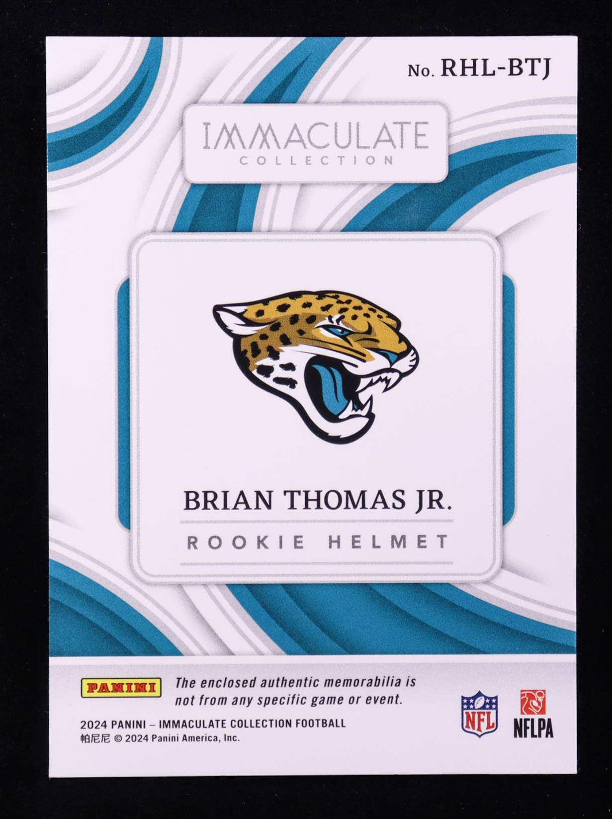Brian Thomas Jr. 2024 Immaculate Collection Rookie Helmet NFL Shields #7 RC #1/1 at PristineAuction.com Brian Thomas Jr. 2024 Immaculate Collection Rookie Helmet NFL Shields #7 RC #1/1 at PristineAuction.com